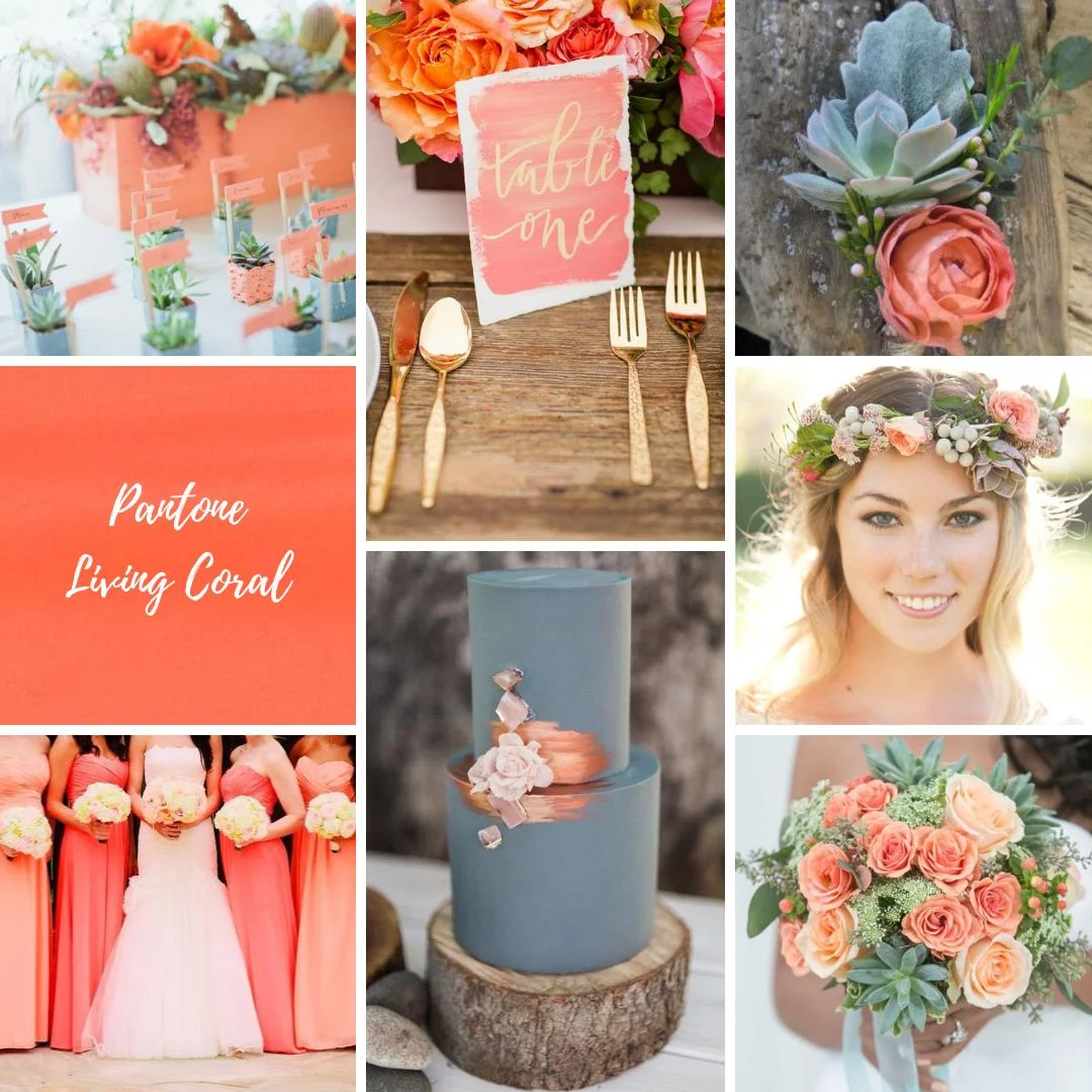Palette colori Living Coral per il matrimonio