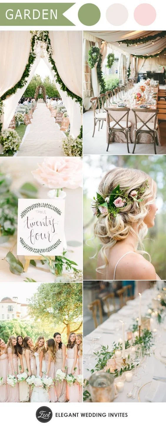 Moodboard verde e bianco