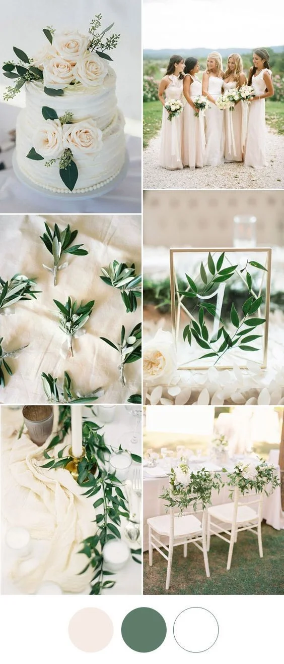 Moodboard con allestimenti in verde